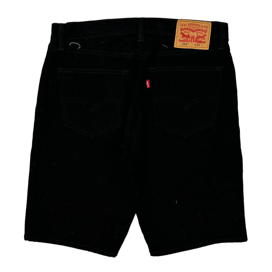505 Levis Denim Shorts - 33W 10L Black Cotton