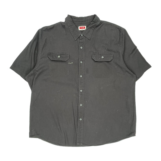 Wrangler Short Sleeve Shirt - 2XL Grey Cotton