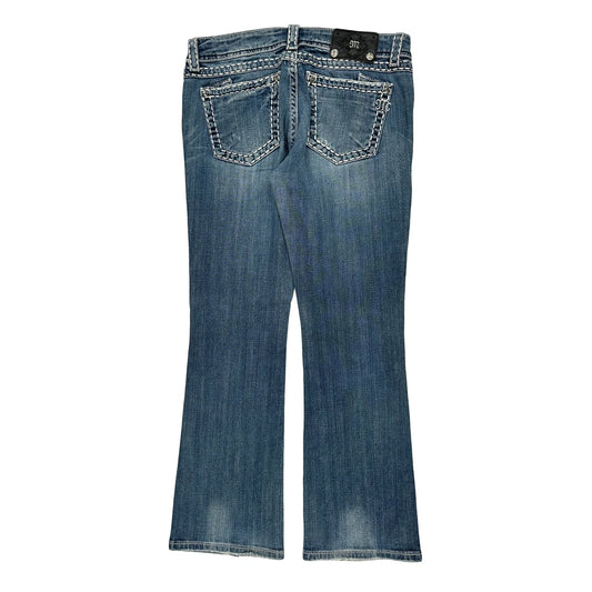 Miss Me Boot Cut Jeans - 32W UK 10 Blue Cotton