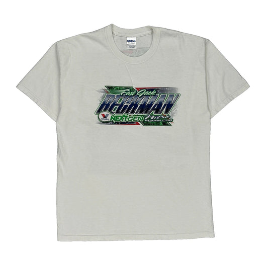 Fast Jack Beckman Gildan Graphic T-Shirt - Large White Cotton