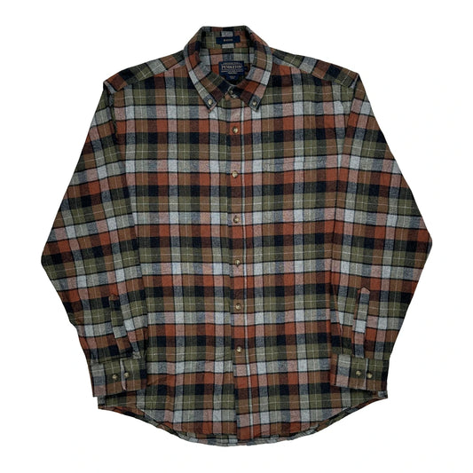 Pendleton Checked Flannel Shirt - Large Multicoloured Wool