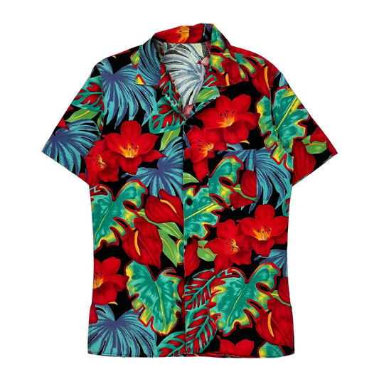 Unbranded Floral Hawaiian Shirt - Medium Multicoloured Cotton