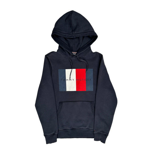 Vintage Tommy Hilfiger Graphic Hoodie - XS Navy Cotton