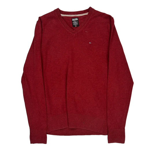 Vintage Hilfiger Denim Jumper - Medium Red Cotton