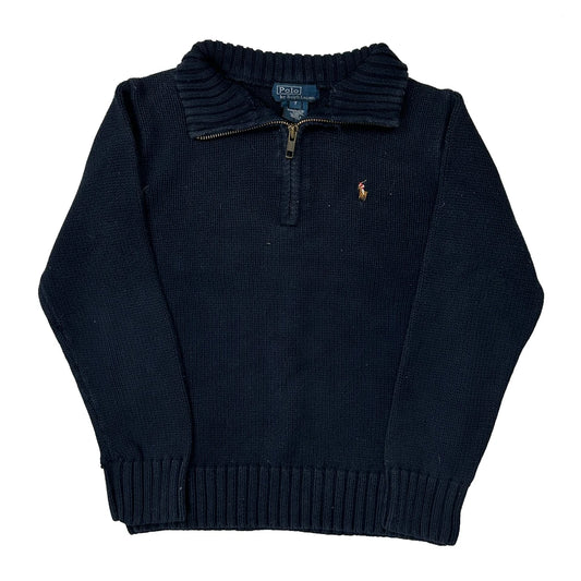 Vintage Age 6 Polo By Ralph Lauren 1/4 Zip - Small Navy Cotton