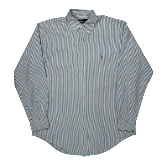 Vintage Yarmouth Ralph Lauren Striped Shirt - Medium Blue Cotton
