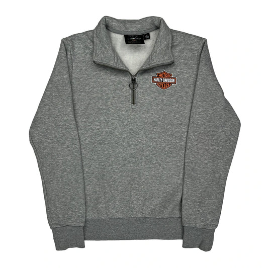 Motorcycles Harley Davidson 1/4 Zip - Medium Grey Cotton Blend