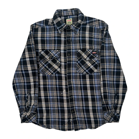 Dickies Checked Flannel Shirt - Medium Blue Cotton