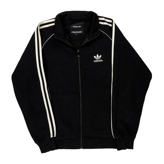 Adidas Track Jacket - Large Black Cotton