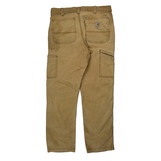 Vintage Carhartt Double Knee Carpenter Trousers - 33W 31L Beige Cotton