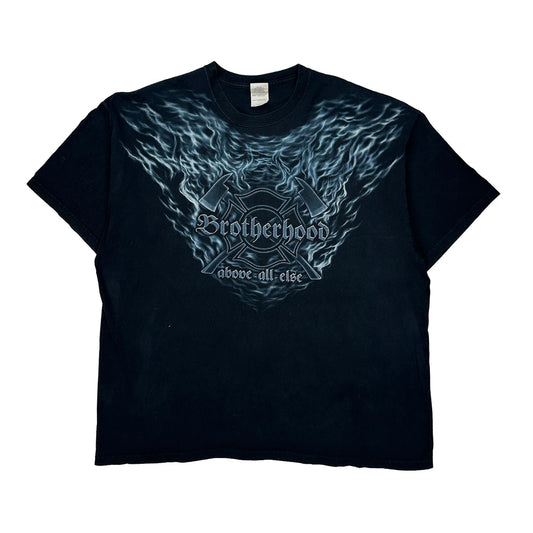Brotherhood Above All Else Gildan Graphic T-Shirt - 2XL Black Cotton
