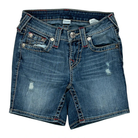 True Religion Denim Shorts - 24W UK 2 Blue Denim