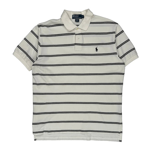 Polo By Ralph Lauren Striped Polo Shirt - Large Black Cotton
