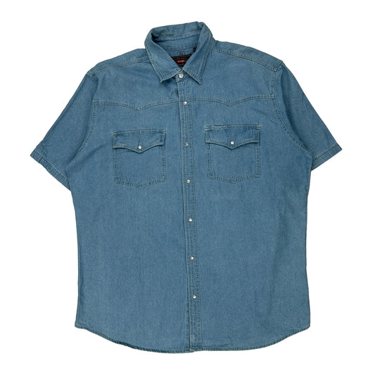 Wrangler Denim Shirt - XL Blue Cotton