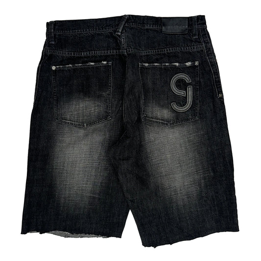 Sean John Baggy Denim Shorts - 36W 12L Black Cotton