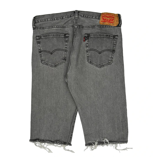 Levis Cut Off Denim Shorts - 36W 11L Grey Denim