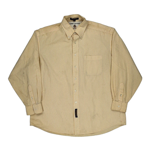 Tommy Hilfiger Striped Shirt - Large Yellow Cotton