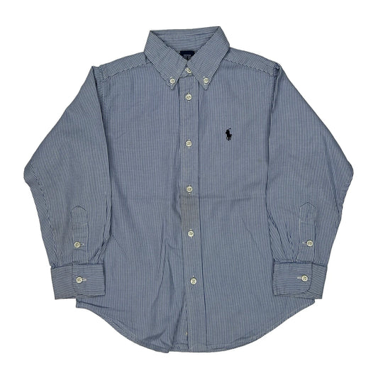 Age 5 Ralph Lauren Striped Shirt - XS Blue Cotton