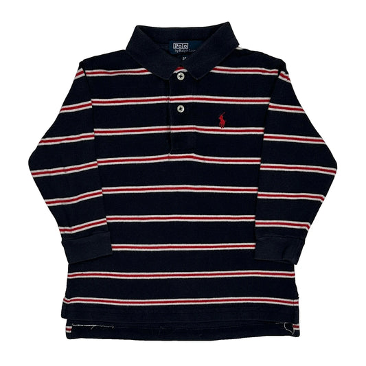 Age 24 Months Polo By Ralph Lauren Striped Polo Shirt - 2XS Navy Cotton