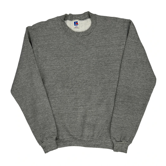90S Blank Russell Athletic Sweatshirt - Medium Grey Cotton