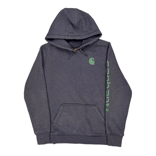 Relaxed Fit Carhartt Hoodie - Large Grey Cotton Blend