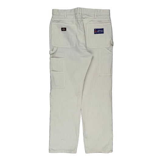 Sherwin Williams Dickies Carpenter Trousers - 34W 32L White Cotton