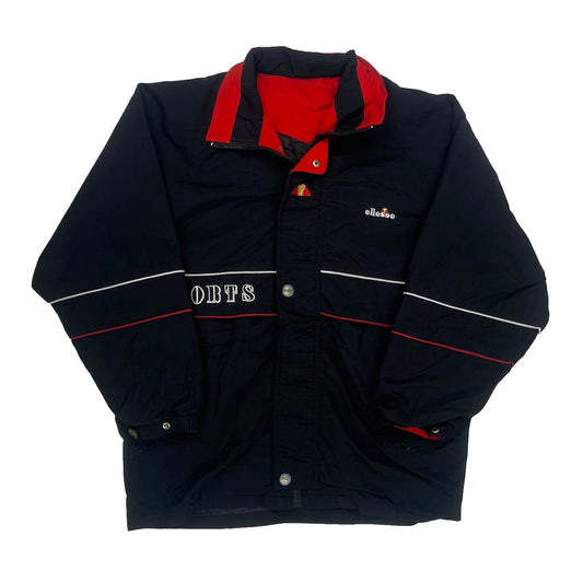 Vintage Sports Ellesse Spellout Jacket - Large Black Polyester