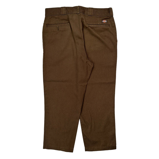 Dickies Trousers - 34W 25L Brown Cotton Blend