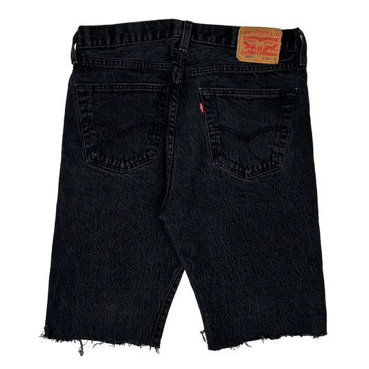 Levis Cut Off Denim Shorts - 34W 11L Black Denim