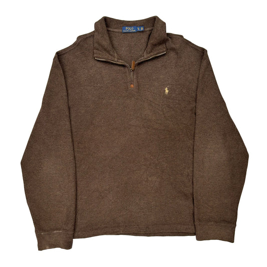 Polo By Ralph Lauren 1/4 Zip - XL Brown Cotton