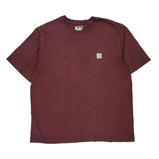 Carhartt T-Shirt - 2XL Burgundy Cotton