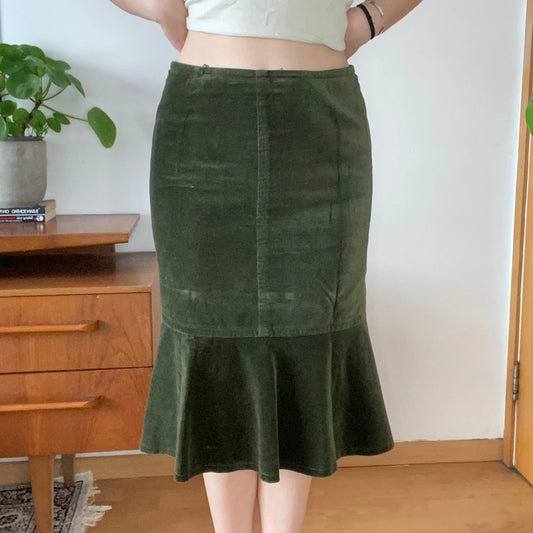 Max Mara Skirt - 28W UK 8 Green Cotton