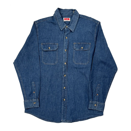 Vintage Wrangler Denim Shirt - Large Blue Denim