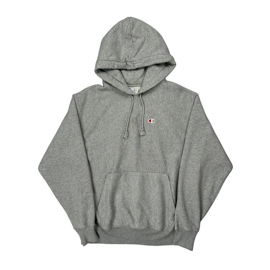 Reverse Weave Champion Hoodie - Large Grey Cotton Blend