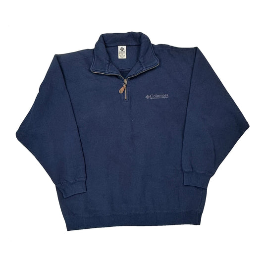 Columbia 1/4 Zip - XL Blue Cotton Blend