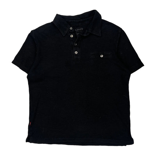 Levis Polo Shirt - Medium Black Cotton