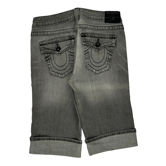 Made In Usa True Religion Denim Shorts - 30W 14L Grey Cotton Blend
