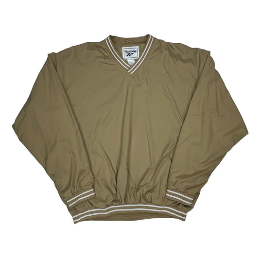 Vintage Reebok Windbreaker - 2XL Beige Polyester