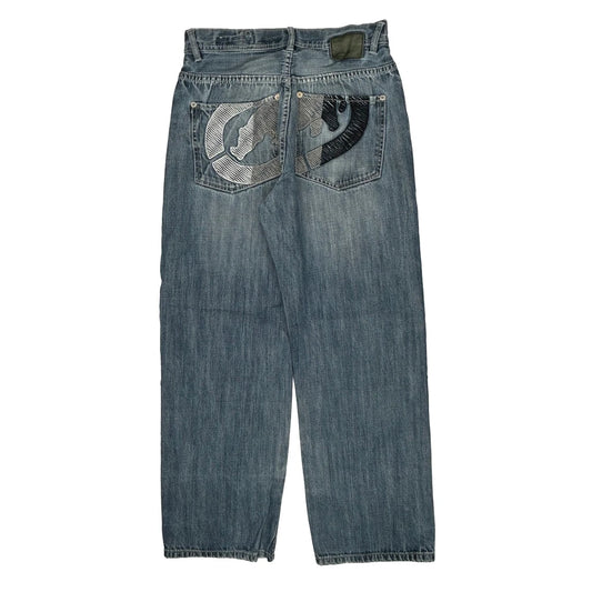 Ecko Unltd Baggy Jeans - 31W 30L Blue Cotton