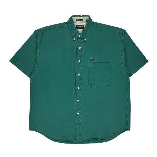 Gant Short Sleeve Shirt - Large Green Cotton