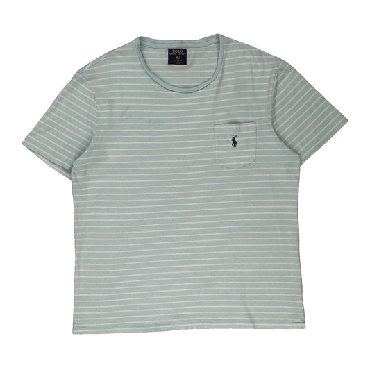 Polo By Ralph Lauren Striped T-Shirt - XL Blue Cotton