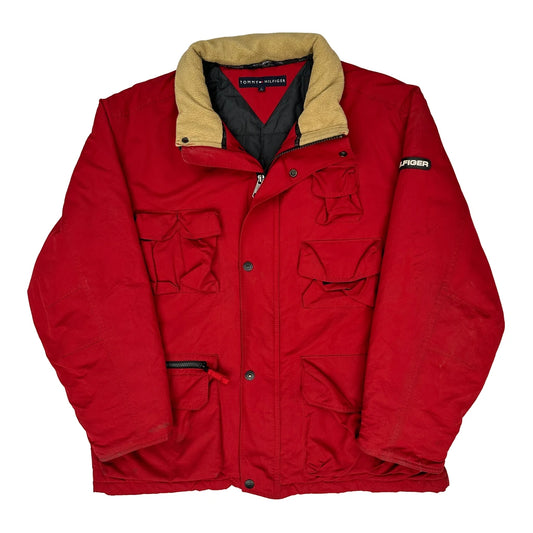 Vintage Tommy Hilfiger Puffer - Large Red Polyester