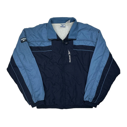 Reebok Track Jacket - Large Blue Cotton