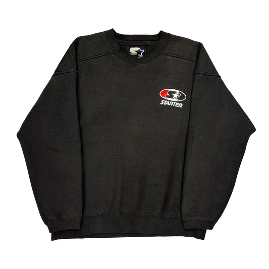 Starter Sweatshirt - Large Black Cotton Blend