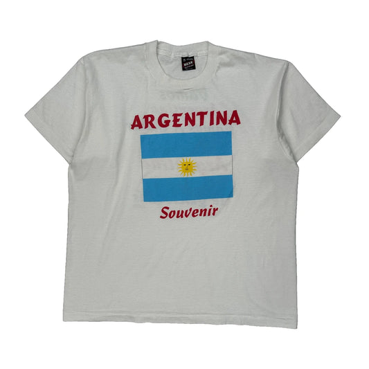 Argentina Fruit Of The Loom Graphic T-Shirt - XL Blue Cotton Blend