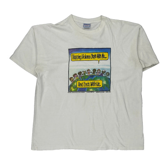 National Association Of School Psychologists All Sport Single Stitch T-Shirt - 2XL White Cotton