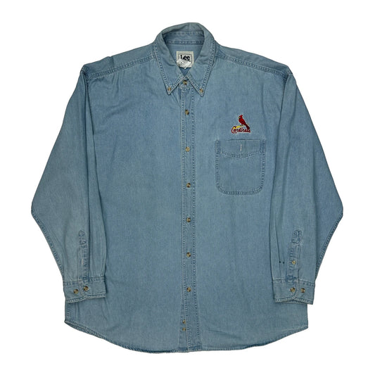 Cardinals Lee Sport Denim Shirt - XL Blue Cotton