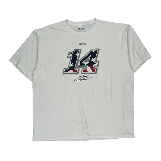 Tony Stewart Nascar Graphic T-Shirt - 2XL White Cotton
