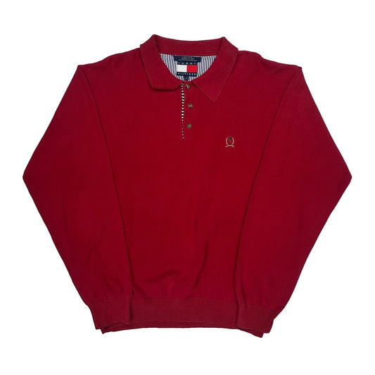 Vintage Tommy Hilfiger Jumper - XL Red Cotton