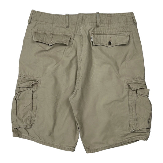 Vintage Levis Cargo Shorts - 34W 10L Beige Cotton